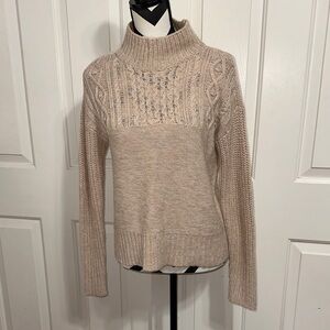 Toad&Co Peak Merino Wool Cable Mock Neck Sweater